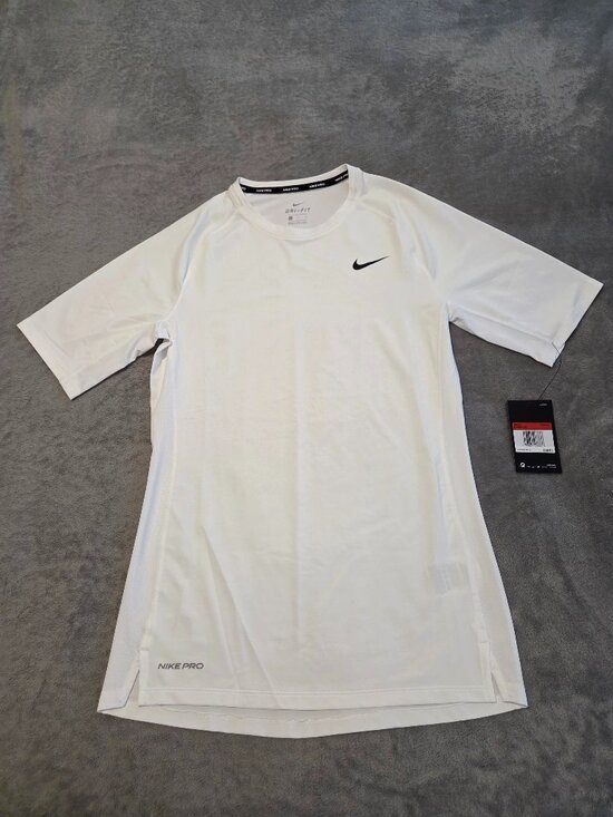 Nike Other - Nike Pro Men's Dri-Fit White Short Sleeve Compression Fitted Training Shirt Sz L
